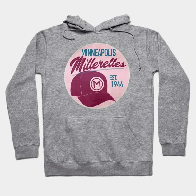 Minneapolis Millerettes • AAGPBL Hat Hoodie by The MKE Rhine Maiden